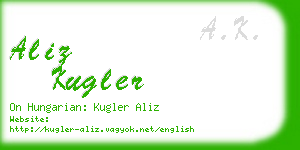 aliz kugler business card